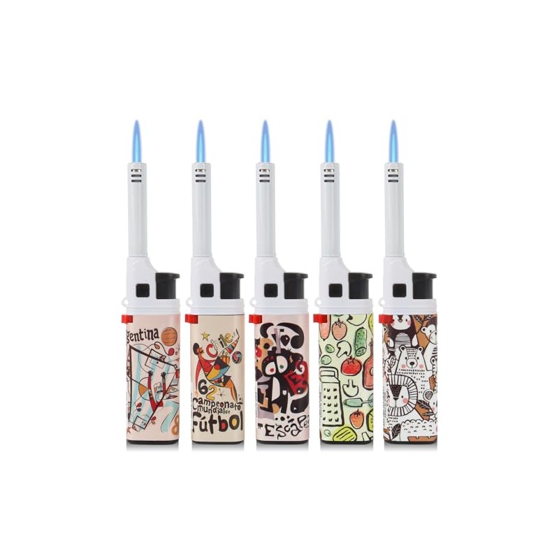 5 Pack Candle Lighters Multipurpose Extended Long Butane Lighter Windproof