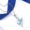 AOBOCO 925 Sterling Silver 2 Butterfly Pendant Necklace with Blue