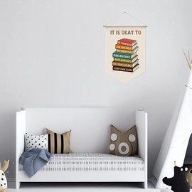 It Is Okay To Be Yourself, Boho Classroom Decor, Classroom Wall Hanging, Educational Hanging Banner Wall Art, Playroom Wall Art Decor, School Counselor Banner Hanging, Therapy Office Decor