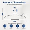 SereneLife Plastic Clothes Hangers, 30-Pack Hanger Set with Non-Slip Rubber
