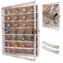 Hodeframe Shadow Boxes Display Cases 16x20 with Removable Shelves, 2.2 Inch White Deep Shadow Box Frame for Keepsake Collectibles, Coins Military Medals Pins Wedding Flowers