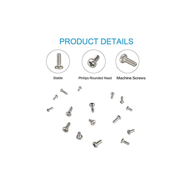 800pcs Tiny Screws for Electronics, M1/M1.2/M1.4/M1.6/M1.7 Very Small Phillips Pan