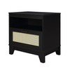 Manhattan Comfort Sheridan Cane Mid Century Modern Nightstand with 1