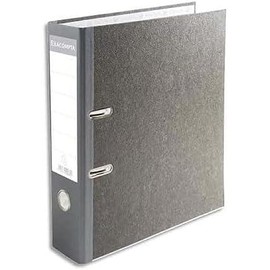 Exacompta - Ref 52070E - Lever Arch File - 320 x 290mm in Size, Suitable for A4 Documents, Metal Reinforced Finger Pull, 70mm Spine, 2 x 75mm Rings - Grey Spine