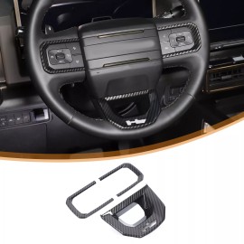 Carworld66 Carbon Fiber ABS Car Interior Steering Wheel Trim Panel For Hummer EV 2024-2025