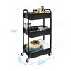 3-Tier Rolling Utility Cart with Caster Wheels,Easy Assembly, for Kitchen,