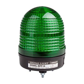 MS86T-B00-G, Beacon Steady & Flash & Rotating Light, 86mm Green Lens, 100dB Sound, Stud Mount, High Intensity LED, 12-24V AC/DC