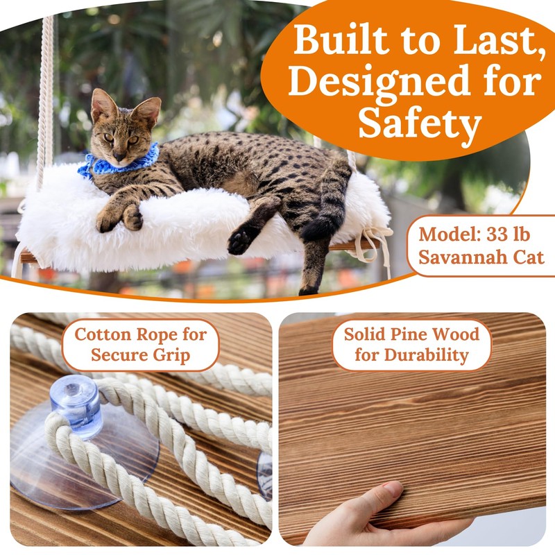 Cat Window Perch for Large Cats - Hammock Bed for