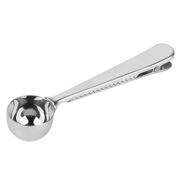 Jeffergarden Measuring Spoon Cuchara 2 en 1 de acero inoxidable con clip de sellado que mide ingredientes secos y líquidos ?para Kitchen Cafe