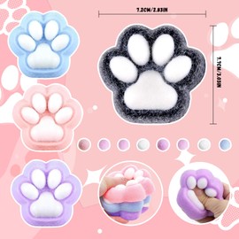 Taba Cat Paws Squishy Paw, Pack of 4 Taba Squishy Cats, Cat Paw Squeeze Toy, Squishy Toy Squishy Cat Paw, Fufu Squishy for Stress Relief, Cat Paws Squishy for Children Adults