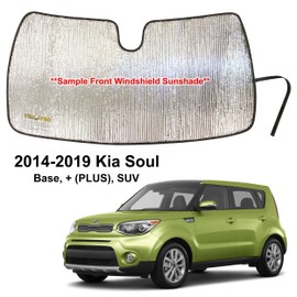 YelloPro Custom Fit Automotive Reflective Front Windshield Sunshade Accessories UV Reflector Sun Protection for 2014 2015 2016 2017 2018 2019 Kia Soul Base, (Plus), SUV