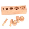 Montessori Cylinder, Home Version Beech Cylinder Socket Toy Early Education