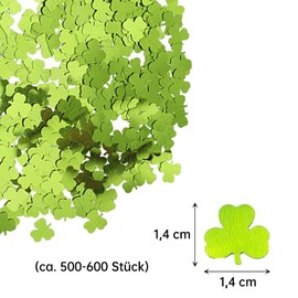GoldRock Clover Decorative Lucky Clover Confetti Green, Pack of 600 Clover Leaf Lucky Charm Scatter Decoration, Table Decoration Birthday, New Year's Eve Decoration 2024, St Patricks Day Decoration