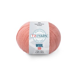 Troyarn Wool 125 (4- Skeins Pack) 100% Superwash Merino Fine Wool Light Worsted Weight #3 Soft Knitting and Crochet Yarn for Crocheting and Knitting (4 x 1.76 oz)/(4 x 125 Yds)(10921-Light Pink)
