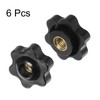 sourcing map 6pcs Star Knobs M6 Female Thread 25mm 6-Point