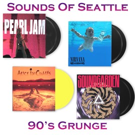 Grunge Sounds Of Seattle Vinyl Collection: Pearl Jam - Ten / Alice In Chains - Dirt / Nirvana - Nevermind / Soundgarden - Badmotorfinger