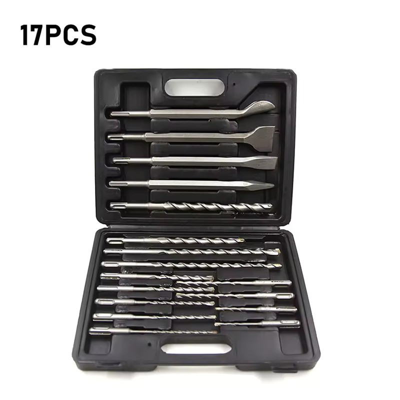 17-Piece SDS Plus Drill Bit and Chisel Set for Masonry
