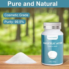 Salicylic Acid Powder (4.58 oz/130 g), Ultra Pure Cosmetic Grade Original Ingredients with no Additives, BHA Exfoliant for DIY Cleanser, Toner, Shampoo, Body Wash, Lotion