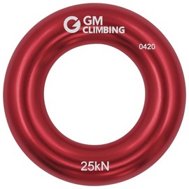 GM CLIMBING Small 25kN Aluminum Lapel Ring Climbing Friction Saver Knot Hitch Ring Red 1 Piece
