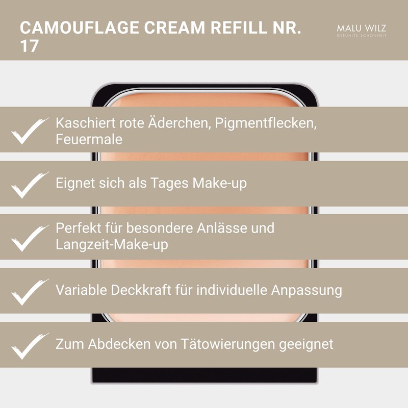 Malu Wilz Camouflage Cream Refill - Cover Cream (Roasted Almond