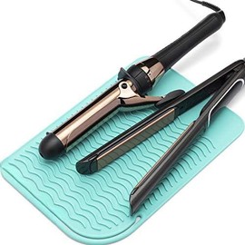 Heat Resistant Mat - Iron Mat - Curling Iron Holder - Silicone Heat Resistant Mat - Makeup Mat - Hot Tools Mat - Hot Tools Flat Iron Holder - Color: Turquoise