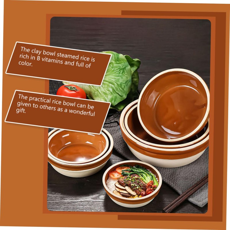 iplusmile 2Pcs Ceramic Steaming Bowls Practical Kitchen Tableware for Soup