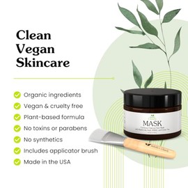 Clearly MASK con Hidratos de Carbón, Aclara la Piel. Elimina puntos negros, Limpieza profunda de poros. Ácido Hialurónico Anti Envejecimiento, Rooibos