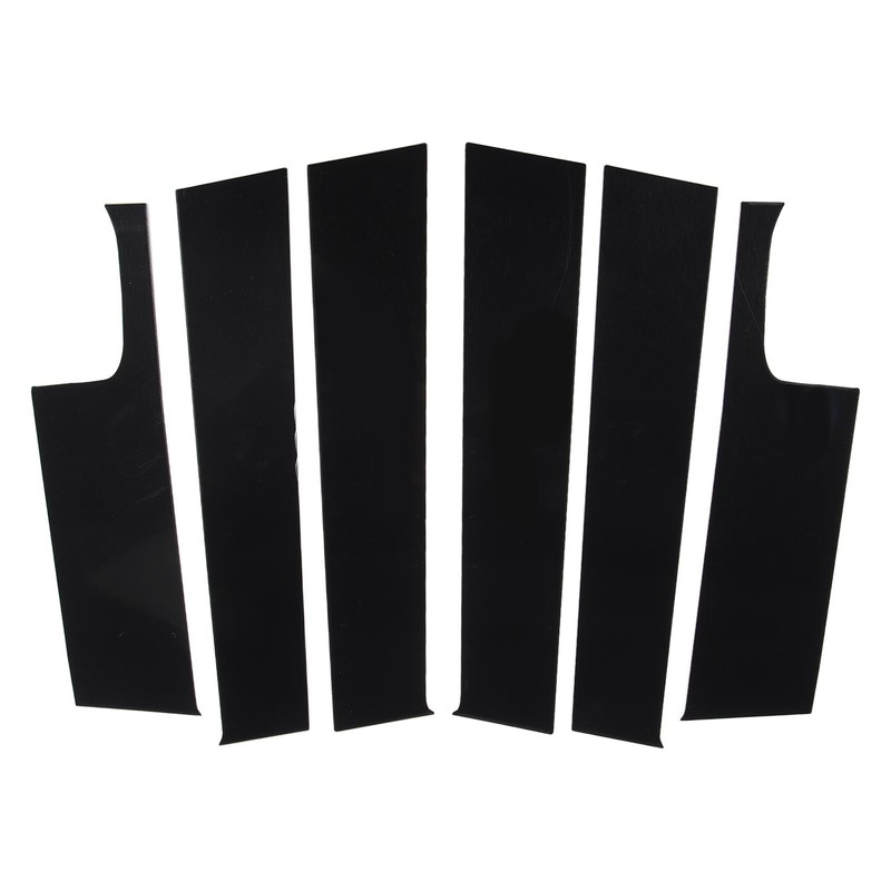 6Pcs B Pillar Posts Trim Glossy Black Firm Paste Exterior
