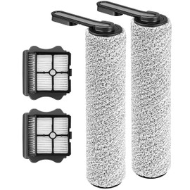 Floor ONE S5 Roller Brush Replacement and Vacuum Filter Kit Compatible with Tineco Floor ONE S5 / S5 PRO / S5 PRO 2 / iFLOOR 5 Breeze Cordless Wet Dry Vacuum Cleaner, 2 Roller Brush, 2 Filters