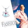 feilok Women's Necklace 925 Silver Pendant Cat Moonstone for Women