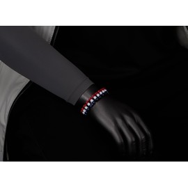 COOLSTEELANDBEYOND Men’s Stainless Steel Bike Chain Bracelet Red White and Blue Link Chain Patriotic Biker Style