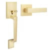 Haidms Gold Front Door Handle, Single Cylinder Exterior Door Entry