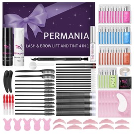 PERMANIA Eyelash Lifting Set with Black Colour, Eyebrow Lifting Set and Eyebrow Dyeing, Complete Accessories with 4-in-1 Effect for Eyelash Lifting, Eyelash Dyeing and Eyebrow Dyeing