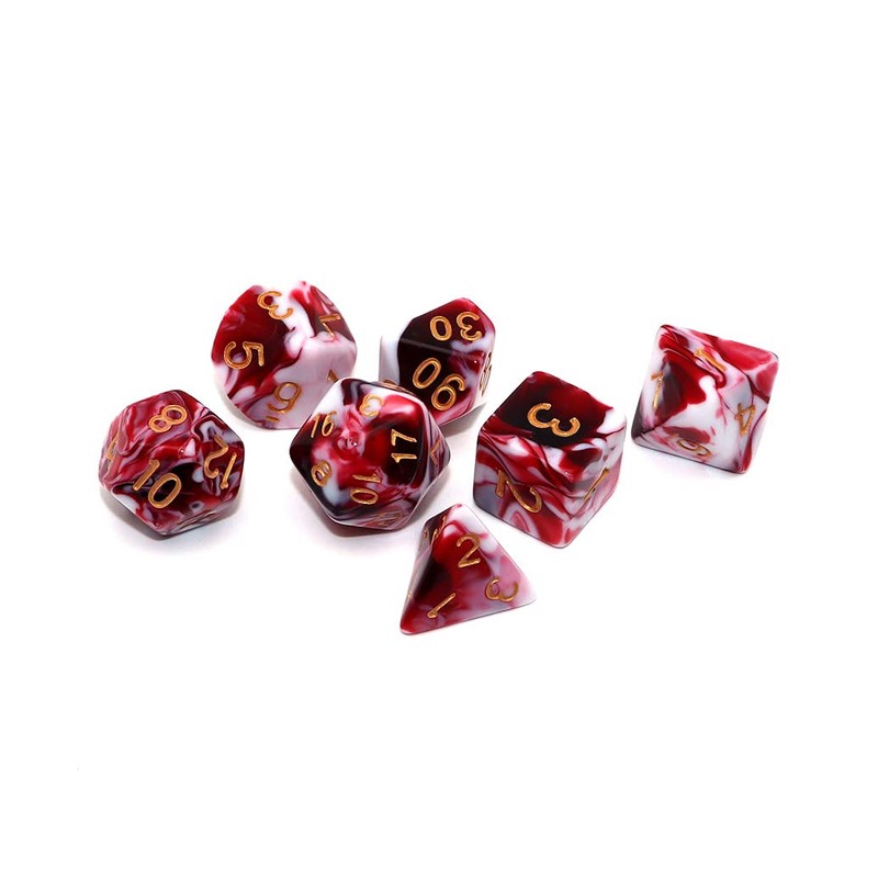 DND Dice Set Red Mix White Dice for Dungeon and
