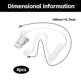 MRUVTC 3pcs Replacement Acoustic Tube For 2-Way Radio Audio Headsets，Ear Piece Headset Earpiece Agent Secret Earpiece Costume Prop，Transparent Coil Audio Tube For Radio Earpiece