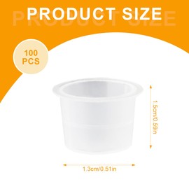AEIOPRS Tattoo Colour Caps Cups Transparent Pigment Container Plastic Disposable Tattoo Accessories 15 mm Size Pack of 100