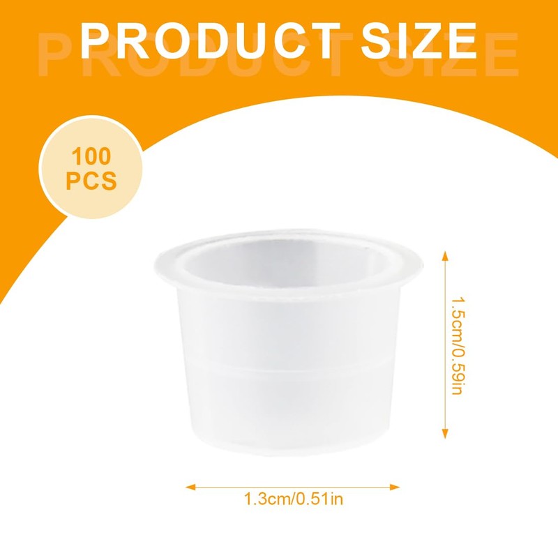AEIOPRS Tattoo Colour Caps Cups Transparent Pigment Container Plastic Disposable
