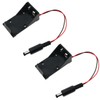 E-outstanding 9V Battery Holder 2PCS Black 6F22 9V Battery Storage