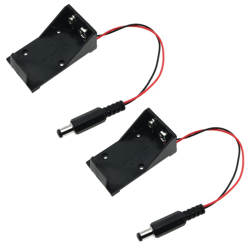 E-outstanding 9V Battery Holder 2PCS Black 6F22 9V Battery Storage