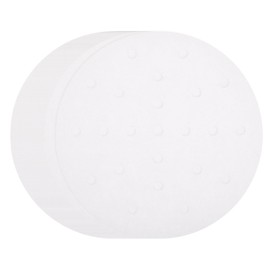 QUARKZMAN 100 Stück Air Fryer Liner 6 Zoll Runde Bambusdämpfer Liner mit Löchern Antihaft Perforiertes Pergamentpapier Einweg Dämpferpapier für Air Fryers Dampfkorb, Weiß