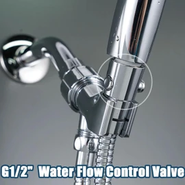 Bestgle 3 Pcs Water Flow Control Valve G1/2" Universal Size Shower Head Shut Off Valve Button Type Shower Volume Control Valve for House Shower Arm and Hose