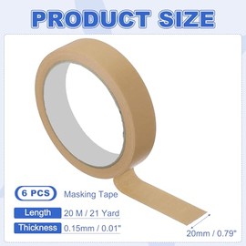 MECCANIXITY - Cinta adhesiva de 0.8 pulgadas x 21 yardas, cinta de pintura café para manualidades, manualidades, dibujo, decoración, etiquetado, pintu