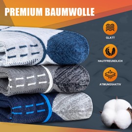Circorld Wandersocken Herren & Damen, Atmungsaktiv Outdoor Socken Baumwolle Sportsocken, Anti Blasen & Geposltert Trekkingsocken Laufsocken Tennissocken Arbeitssocken, 3 Paar 37-42