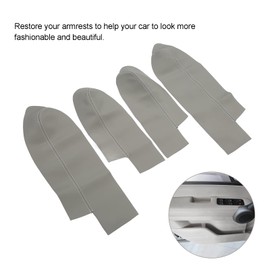 Ymiko 4Pcs/Set Car Front Rear Door Panel Armrest Cover Replacement for CRV 2007-2011 Microfiber Leather Auto Door Panel Armrest Trim(Grey)