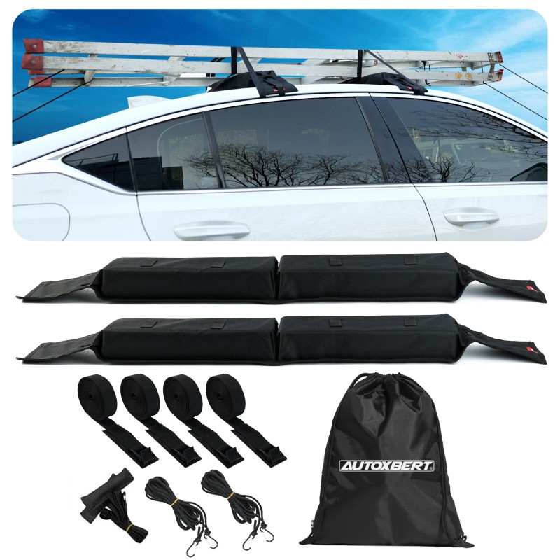 AUTOXBERT Universal Foldable Car Roof Rack Soft Pads With Straps