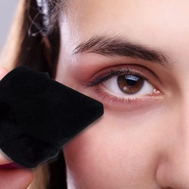 2 Pcs EVAOUXIU Triangle Powder Puff for Face Powder, Soft Plush Setting Makeup Puff, Velour Cosmetic Foundation Blender Sponge Beauty Makeup Tools (Black)