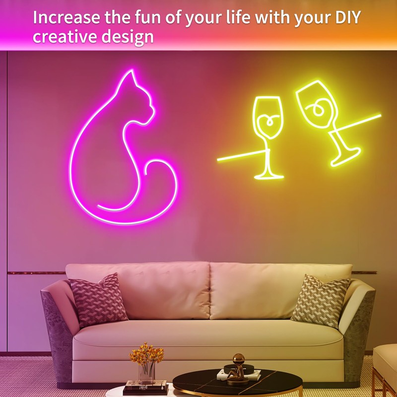 50ft Led Neon Rope Lights,Control with App/Remote,Flexible Led Rope Lights