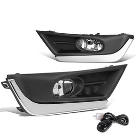 DNA MOTORING FL-ZTL-275-CH Fog Light With Bezel & Switch Driver & Passenger Side [Compatible with 17-18 Honda CR-V]