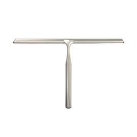 Better Living Deluxe XL Shower Squeegee, Multi-Purpose Silicone Squeegee Blade with Storage Hook, Rust-Proof Heavy Duty Window, Glass, Shower Scrubber, Windshield Wiper, 12", Brushed Nickel