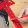 Woodworkers Edge Ruler Aluminum Alloy Red Black Adjustable Angle T